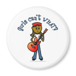 Dark Girl Playing Guitar Magnets