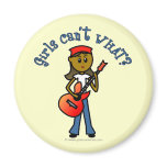 Dark Girl Playing Guitar Magnets