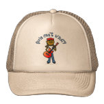 Dark Girl Playing Guitar Mesh Hats