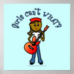 Dark Girl Playing Guitar Posters