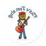 Dark Girl Playing Guitar Stickers