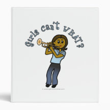 Dark Girl Playing Trumpet 3 Ring Binder