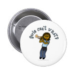 Dark Girl Playing Trumpet Buttons