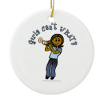 Dark Girl Playing Trumpet Christmas Ornament
