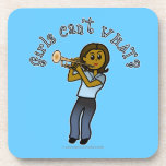 Dark Girl Playing Trumpet Coaster