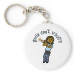 Dark Girl Playing Trumpet Key Chain