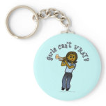 Dark Girl Playing Trumpet Keychains