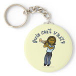 Dark Girl Playing Trumpet Keychains