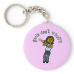 Dark Girl Playing Trumpet Keychains