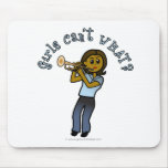 Dark Girl Playing Trumpet Mouse Pad