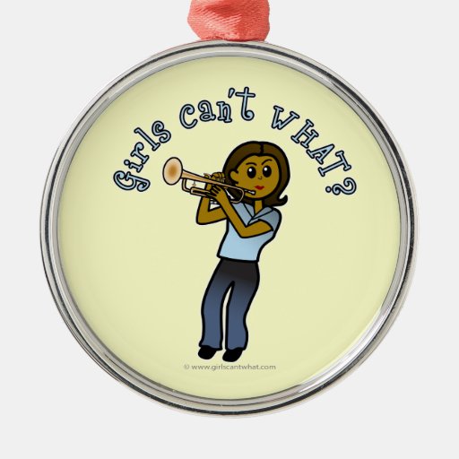 Dark Girl Playing Trumpet Ornament