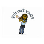 Dark Girl Playing Trumpet Post Card