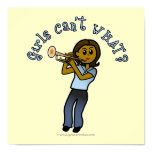 Dark Girl Playing Trumpet Print