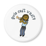 Dark Girl Playing Trumpet Refrigerator Magnet