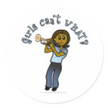 Dark Girl Playing Trumpet Round Sticker