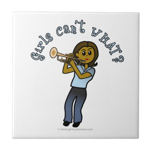 Dark Girl Playing Trumpet Tiles