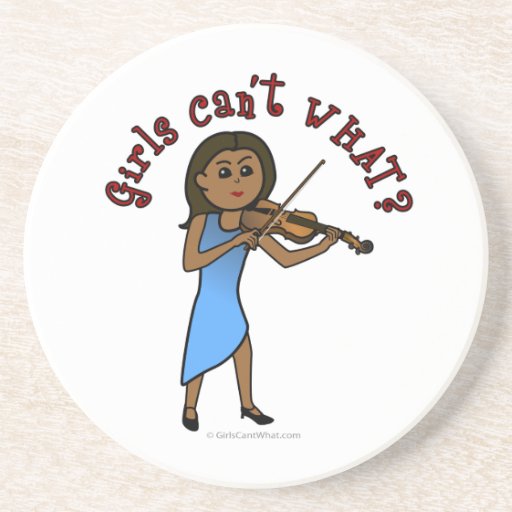 Dark Girl Playing Violin Beverage Coasters