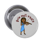 Dark Girl Playing Violin Button