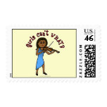 Dark Girl Playing Violin Stamps