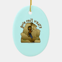 Dark Girl Rock Climber Christmas Tree Ornaments