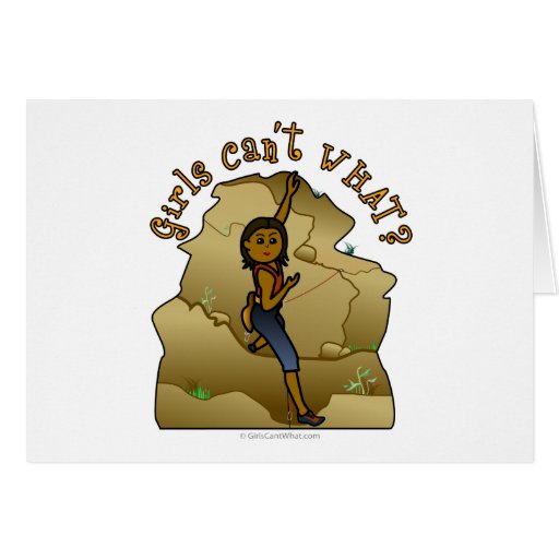 Dark Girl Rock Climber Greeting Cards