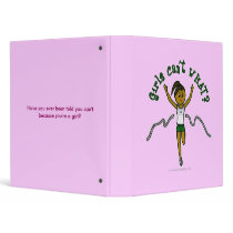 Dark Girl Runner in Green Uniform 3 Ring Binders