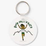 Dark Girl Runner in Green Uniform Keychains