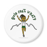 Dark Girl Runner in Green Uniform Magnets