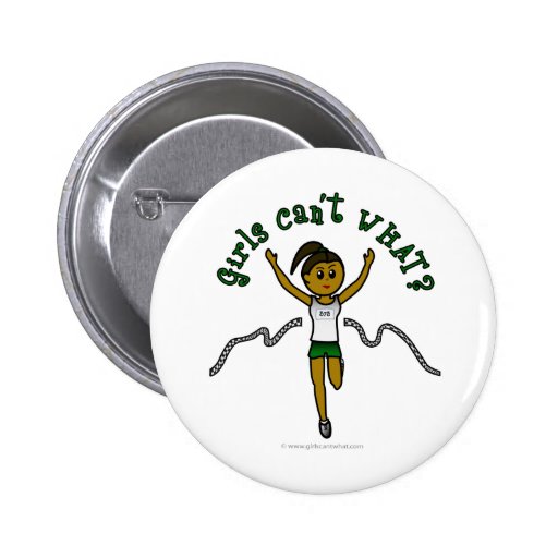 Dark Girl Runner in Green Uniform Pins