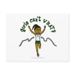 Dark Girl Runner in Green Uniform Postcards