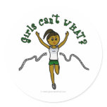 Dark Girl Runner in Green Uniform Stickers