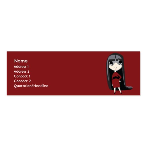 Dark Girl - Skinny Business Card Templates (front side)