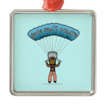 Dark Girl Sky Diver Ornaments