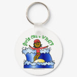 Dark Girl Surfer Keychains