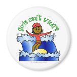 Dark Girl Surfer Magnets