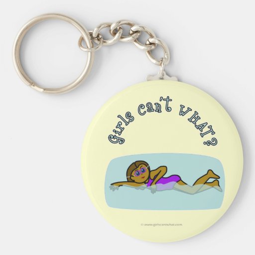 Dark Girl Swimming Keychain