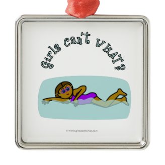Dark Girl Swimming Ornaments