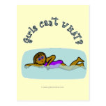 Dark Girl Swimming Post Card