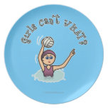 Dark Girl Water Polo Player Dinner Plate