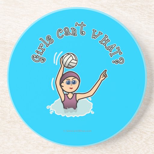 Dark Girl Water Polo Player Drink Coaster