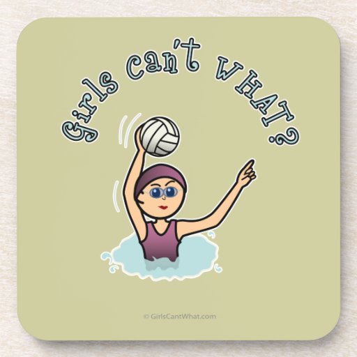 Dark Girl Water Polo Player Drink Coasters