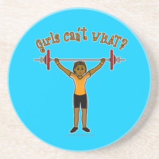 Dark Girl Weightlifting Beverage Coasters