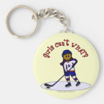 Dark Girls Hockey Player Key Chain
