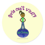 Dark Girls Rule The World Round Stickers