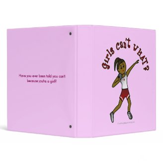 Dark Girls Shot Put in Red Uniform 3 Ring Binder