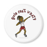 Dark Girls Shot Put in Red Uniform Magnets