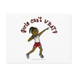 Dark Girls Shot Put in Red Uniform Postcards