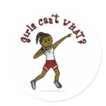 Dark Girls Shot Put in Red Uniform Stickers