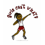 Dark Girls Shot Put in Red Uniform Shirts