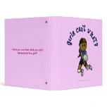 Dark Girls Volleyball in Blue Uniform 3 Ring Binders
